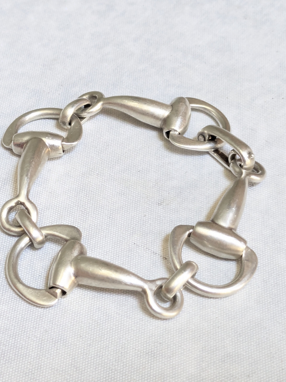 Vintage Taxco Sterling Silver Equestrian Bracelet 7" Horsebit Stirrup Mexico - Picture 2 of 16